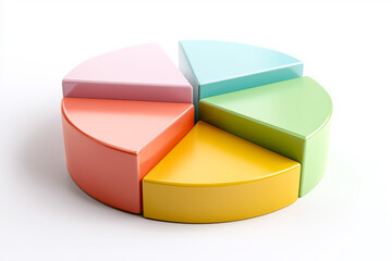 Colorful 3D pie chart on white background.