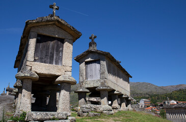 Hórreos de Espigueiros, in Portugal, the largest complex on the Iberian Peninsula