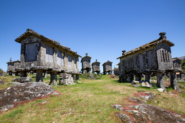 Hórreos de Espigueiros, in Portugal, the largest complex on the Iberian Peninsula