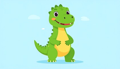 Obraz premium Cute cartoon dinosaur (1)