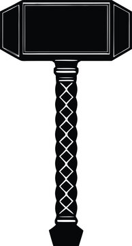  thor hammer silhouette vector illustration  