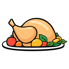 turkey dinner, food, christmas, festival, vector, transparent background, meat, roasted, grilled, roast, dinner, baked, delicious, vegetables, vegetable, cooked, turkey, isolated, tomato, thanksgiving