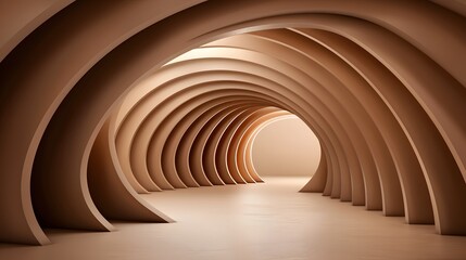 Obraz premium Modern Abstract Archway with Curved Walls in a Minimalist Interior Space