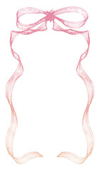 Antique Hand-drawn Ribbon_Vector_Vertical;Gradient_Greeting Card, Celebration, Message｜11,アンティークな手書きのリボン_ベクター_縦；グラデーション_グリーティングカード、お祝い、メッセージ