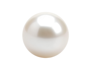 Smooth white expensive pearl ball isolated on transparent background.