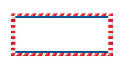 Fototapeta premium Striped patriotic rectangular frame in red and blue