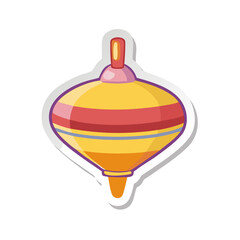Fototapeta premium Cartoon spinning top toy in flat colorful design
