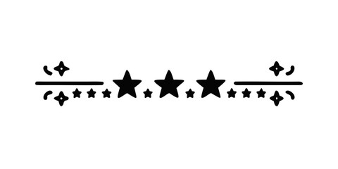 Naklejka premium Decorative horizontal star divider with multiple bold stars