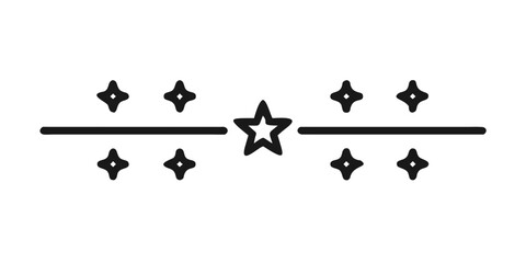 Horizontal divider with bold center star and diamonds