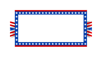 Patriotic rectangular frame with stars border