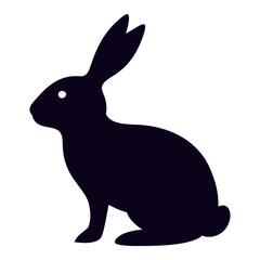 Silhouette Rabbit Sitting  Vector Art 