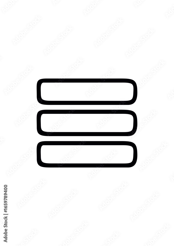 Poster hamburger menu icon in minimalistic style on white background