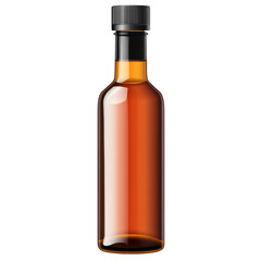 Amber Glass Bottle with Black Cap Mockup