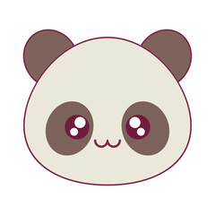 Cute panda face cartoon vector with big eyes, round ears, and sweet smile. Perfect for kids’ designs, stickers, logos, baby products, t-shirts, and playful branding.