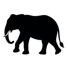 Walking Elephant Silhouette Vector Art 