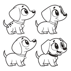 Fototapeta premium set of puppies