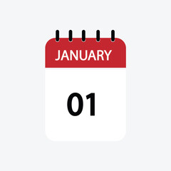 1 january calendar january calendar vector illustration