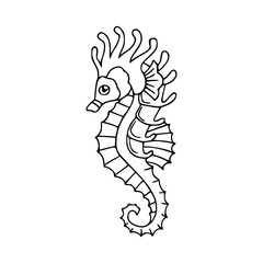 cute seahorse outline drawing for coloring pages
