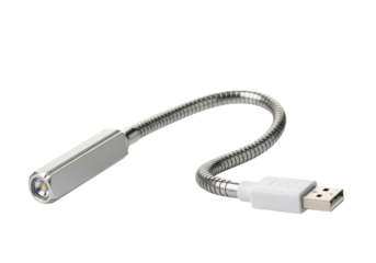 Isolated Silver USB LED Light Lamp with Flexible Gooseneck Cable