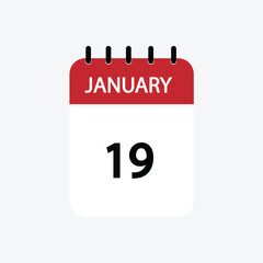 19 january calendar january calendar vector illustration