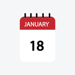 18 january calendar january calendar vector illustration