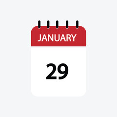 29 january calendar january calendar vector illustration