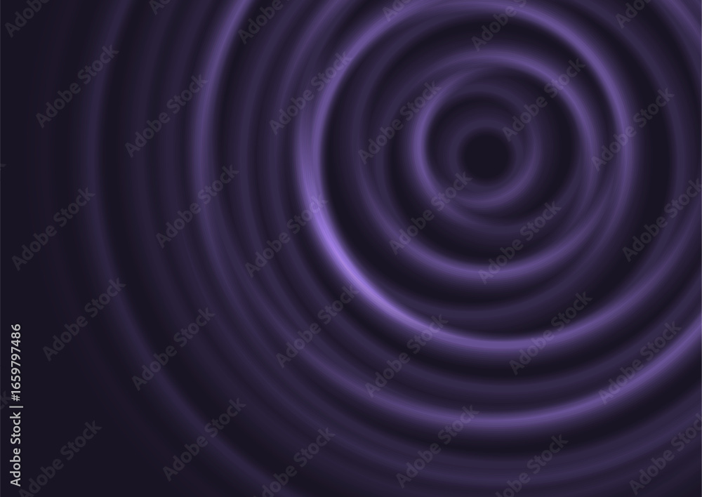 Poster dark violet smooth spiral circles abstract geometric background. vector futuristic tech design