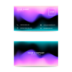Fototapeta premium Gradient Purple and Teal Business Card Design