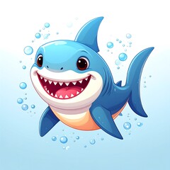 Cute cartoon shark