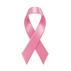 Pink ribbon symbol for breast cancer awareness isolated PNG with Transparent Background