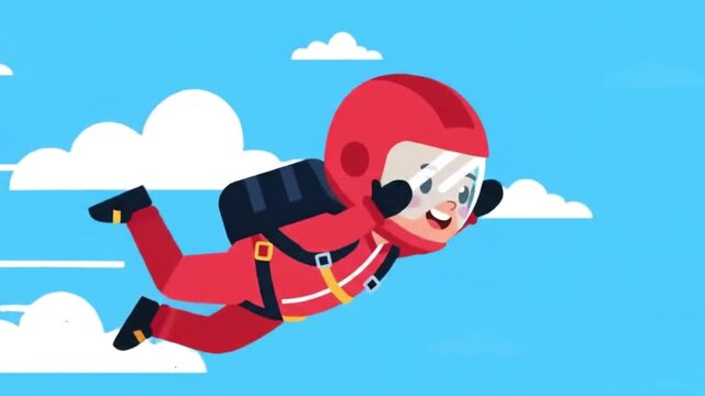 Little Skydiver A Cartoon Adventure in the Clouds