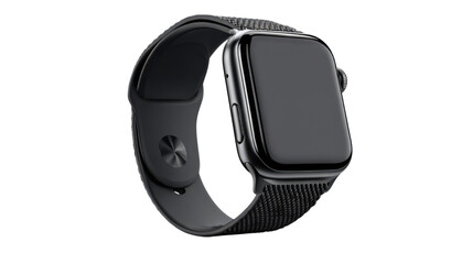 Modern Smartwatch with Black Strap on white Background