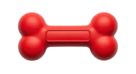 Red dog bone toy isolated PNG with Transparent Background