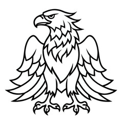 Obraz premium eagle ,outline illustration isolated on white background