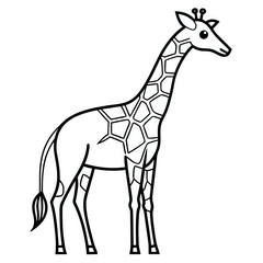 Obraz premium giraffe ,outline illustration isolated on white background