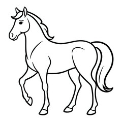 Obraz premium horse ,outline illustration isolated on white background