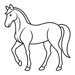 Obraz premium horse ,outline illustration isolated on white background