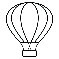 Obraz premium hot air balloon ,outline illustration isolated on white background
