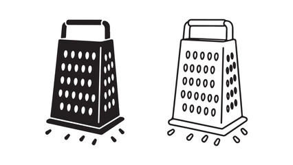 Cheese grater outline icons with transparent background