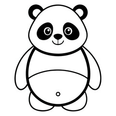 Obraz premium panda illustration ,outline isolated on white background