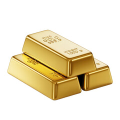Shiny gold bullion bars stacked together symbolizing wealth prosperity investment and financial success shiny metal precious commodity isolated on transparent background