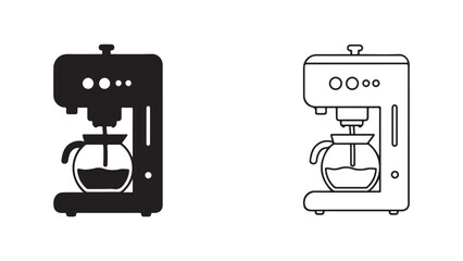 Coffee maker icon outline and filled style