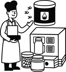 A bulk bin icon stacked containers.