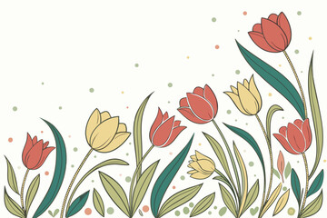 vector illustration of tulips