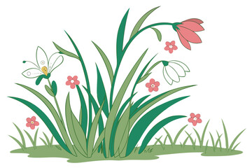 spring flowers in grass