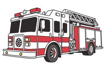 fire truck isolated on white