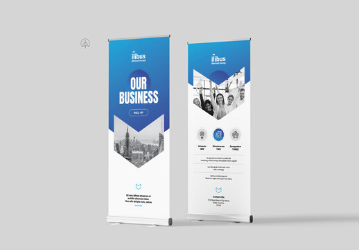 Corporate Roll-Up Banner Blue Style