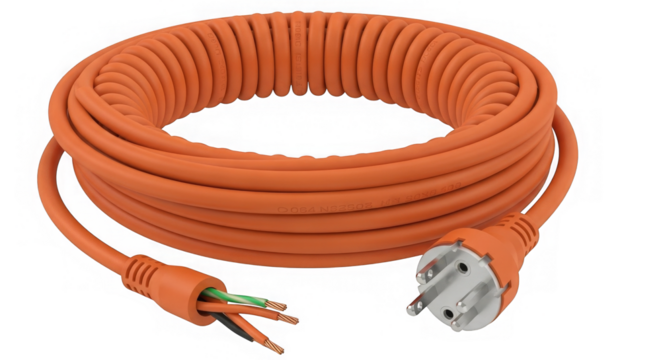 Orange Industrial Extension Cord With Plug
