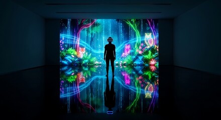 Immersive Digital Art A Neon Forest Dreamscape