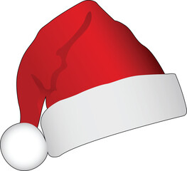 Santa Claus hat, hat vector art, vector illustration, Christmas, red hat, cap, Santa hat,